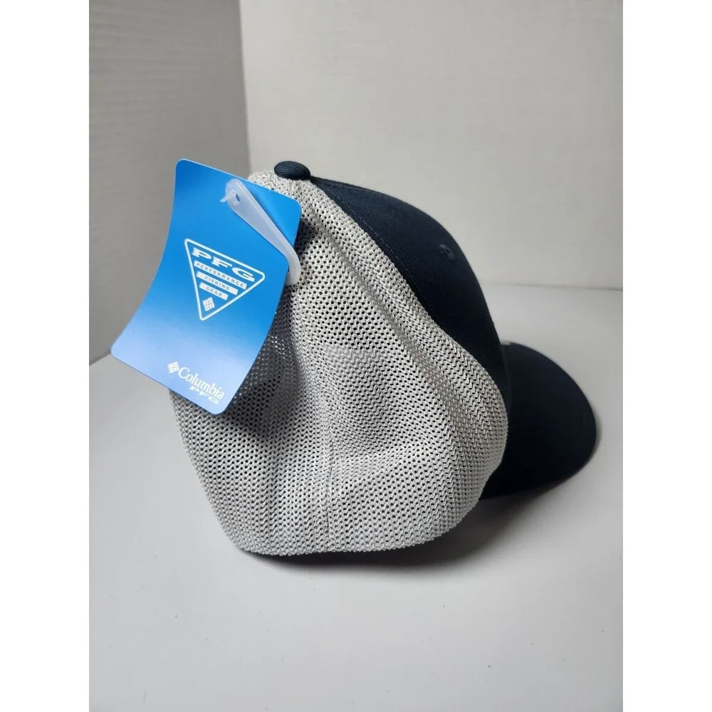 Columbia PFG Hat Cap Fitted Blue White Hiking Mesh Back Workwear Hiking Mens